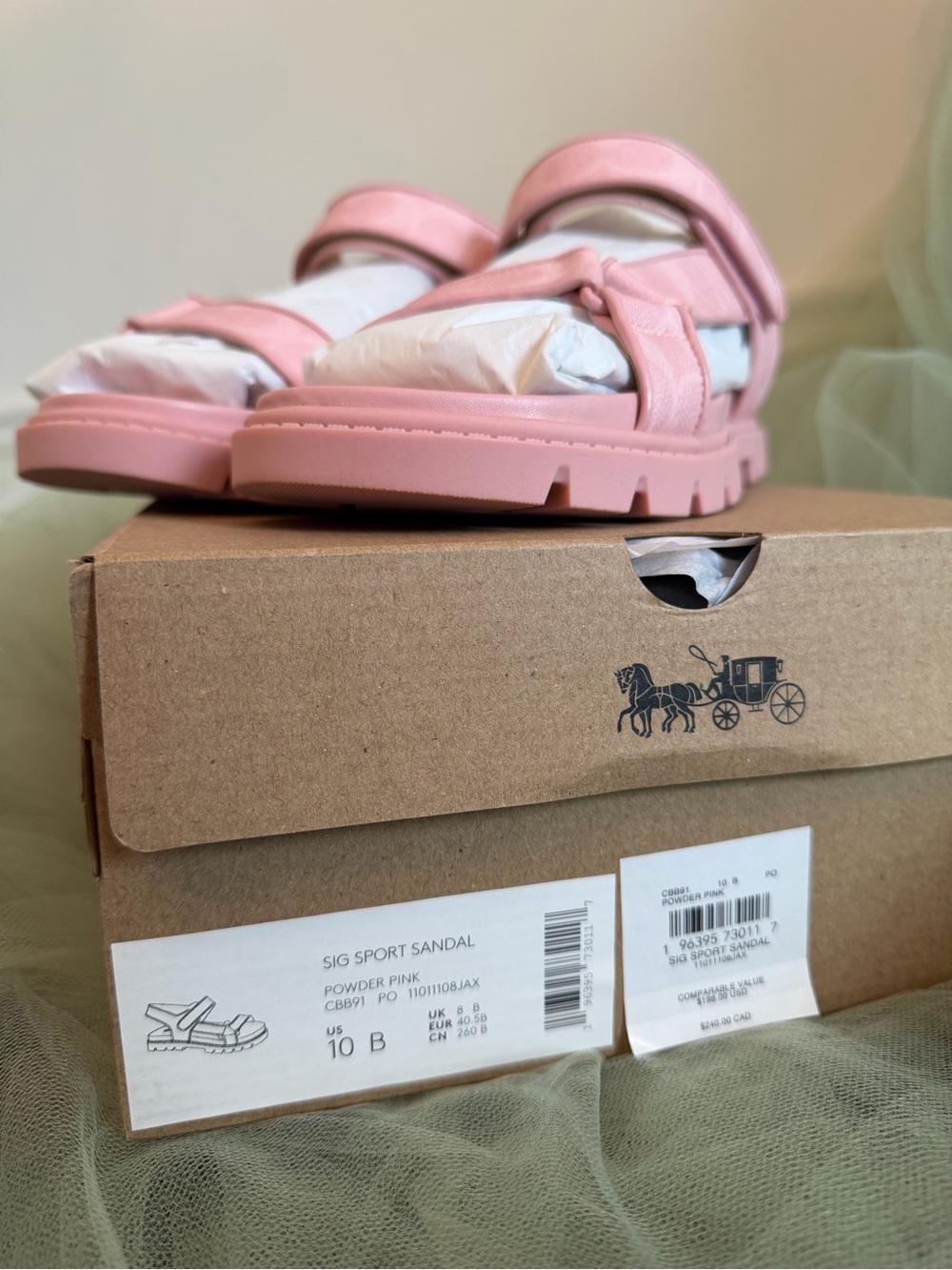 NEW Coach Sport Sandals Powder Pink Signature Canvas CBB91 size 10 - Picture 6 of 8